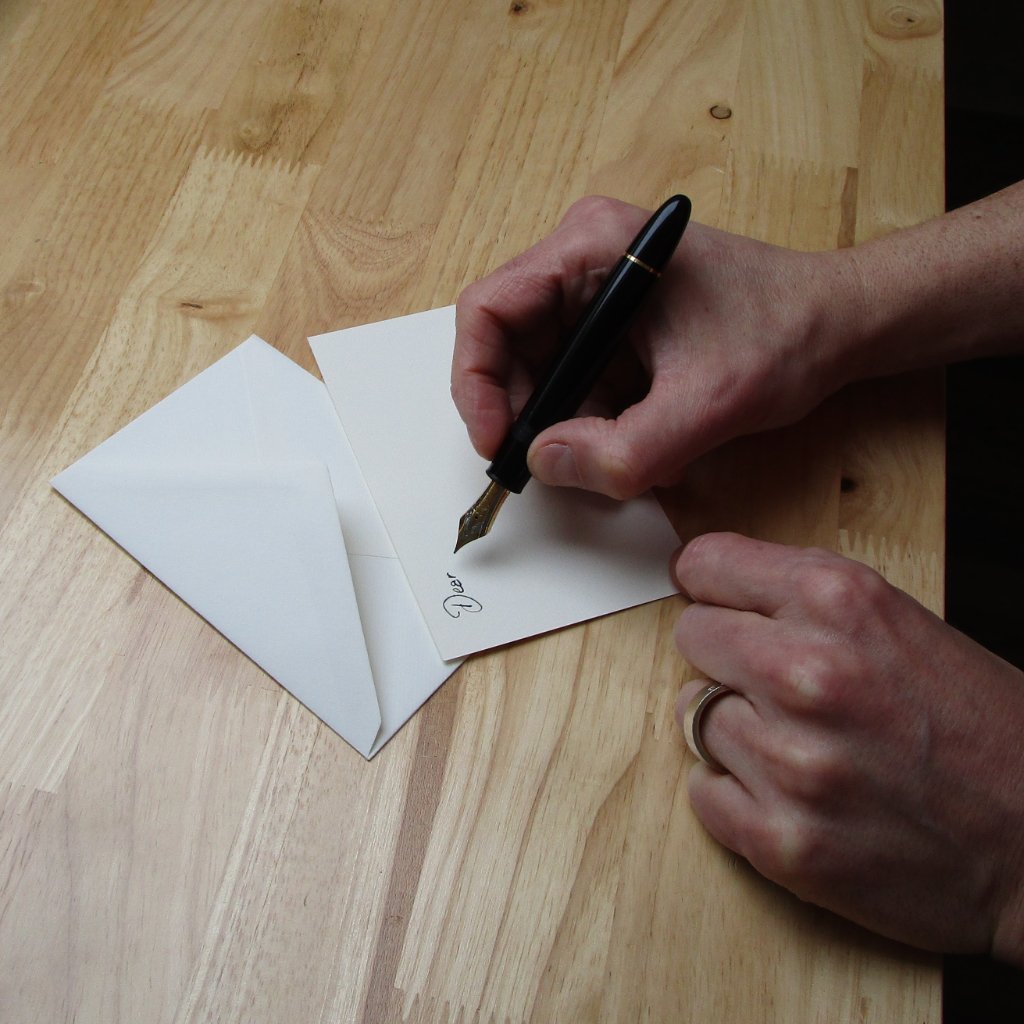 Handgeschreven brief met vulpen